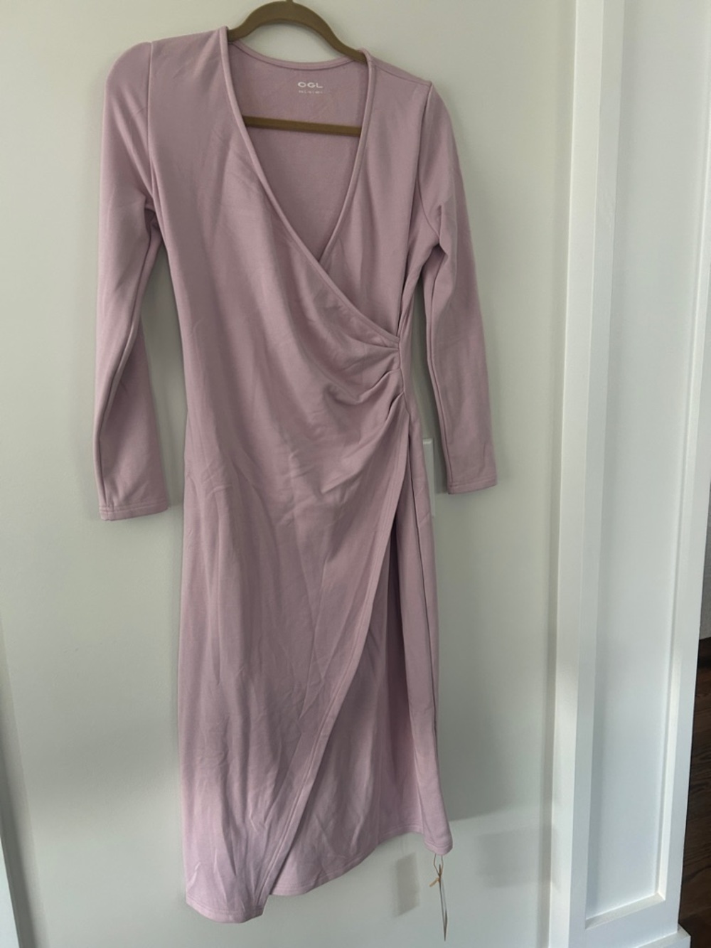 OGL Dusty Mauve Wrap Midi Dress